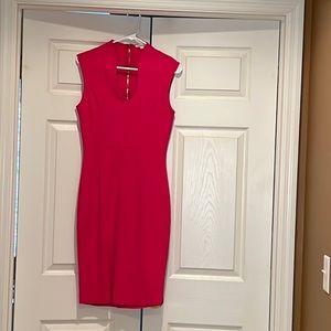 Rolla Coster hot pink form fitting sleeveless dress.